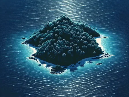 Surga Tersembunyi di Pulau dengan Lautan Biru Berkilau